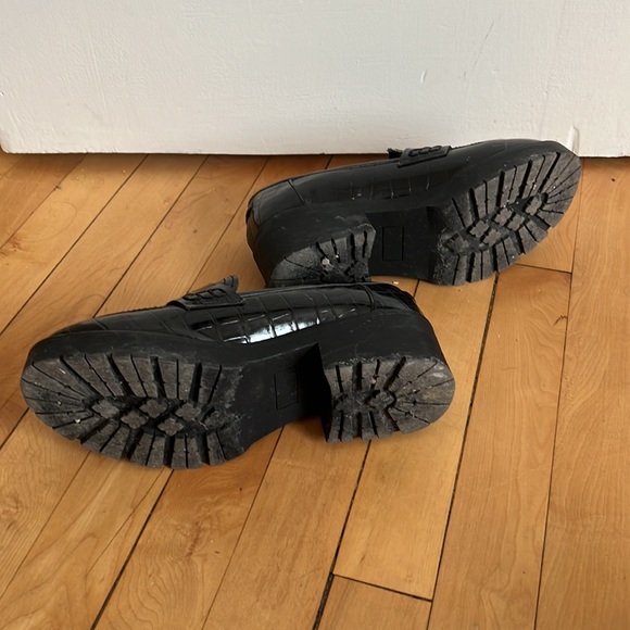 madden girl black vegan leather penny loafers, lightly worn size 7.5 - Picture 3 of 5